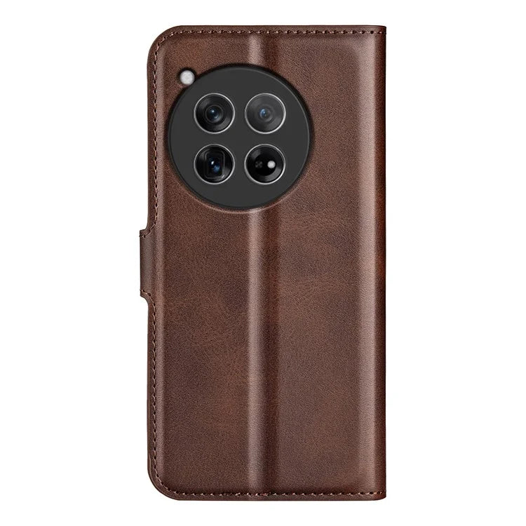 For OnePlus 12 5G PU Leather Folio Cover Magnetic Buckle Flip Phone Case Wallet