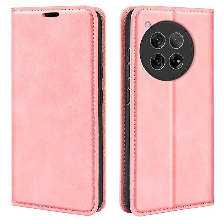 For OnePlus 12 5G PU Leather Skin-touch Case Wallet Flip Phone Cover