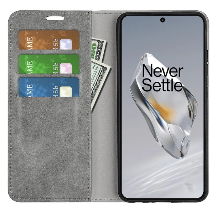 For OnePlus 12 5G PU Leather Skin-touch Case Wallet Flip Phone Cover