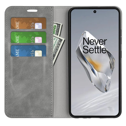 For OnePlus 12 5G PU Leather Skin-touch Case Wallet Flip Phone Cover