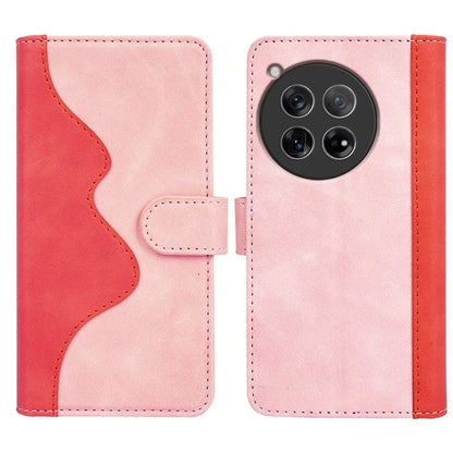 For OnePlus 12 5G Wallet PU Leather Case Color Splicing Phone Cover