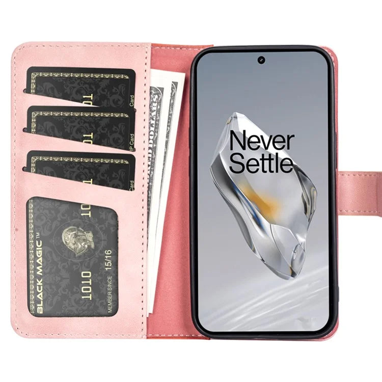 For OnePlus 12 5G Wallet PU Leather Case Color Splicing Phone Cover