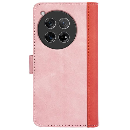 For OnePlus 12 5G Wallet PU Leather Case Color Splicing Phone Cover