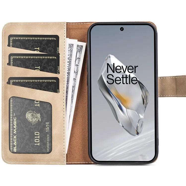 For OnePlus 12 5G Wallet PU Leather Case Color Splicing Phone Cover