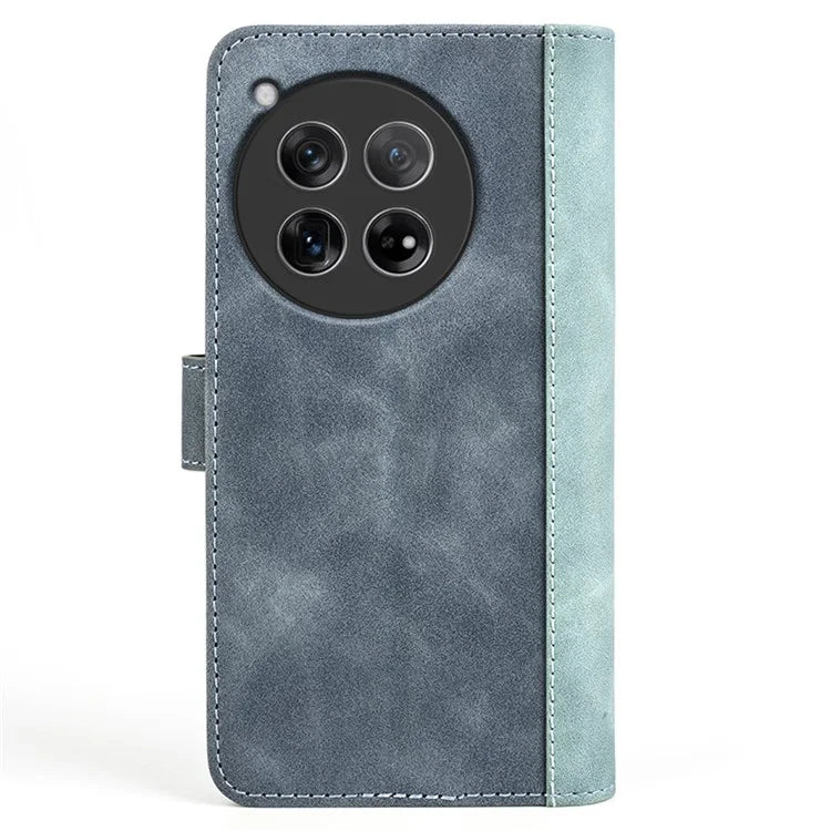 For OnePlus 12 5G Wallet PU Leather Case Color Splicing Phone Cover