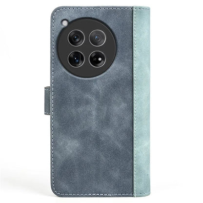 For OnePlus 12 5G Wallet PU Leather Case Color Splicing Phone Cover