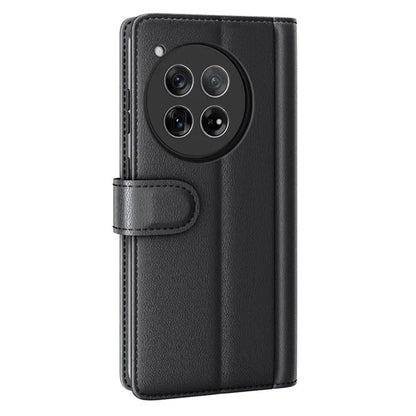For OnePlus 12 5G Wallet Case Genuine Split Leather Phone Cover with TPU Shockproof Shell
