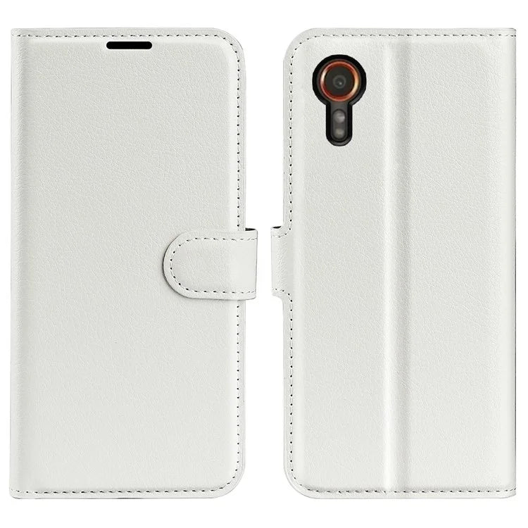 For Samsung Galaxy Xcover 7 Litchi Texture PU Leather Wallet Case Card Slot Stand Phone Cover