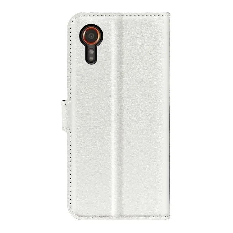 For Samsung Galaxy Xcover 7 Litchi Texture PU Leather Wallet Case Card Slot Stand Phone Cover