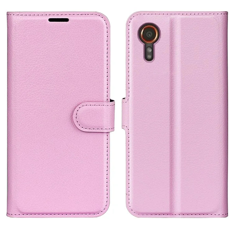 For Samsung Galaxy Xcover 7 Litchi Texture PU Leather Wallet Case Card Slot Stand Phone Cover