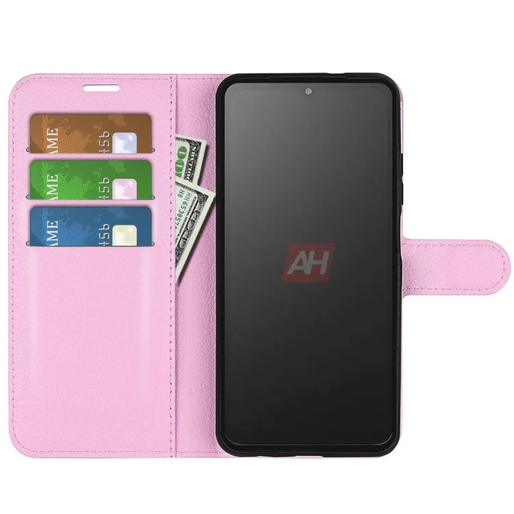 For Samsung Galaxy Xcover 7 Litchi Texture PU Leather Wallet Case Card Slot Stand Phone Cover