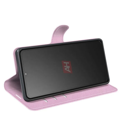 For Samsung Galaxy Xcover 7 Litchi Texture PU Leather Wallet Case Card Slot Stand Phone Cover