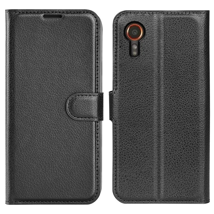 For Samsung Galaxy Xcover 7 Litchi Texture PU Leather Wallet Case Card Slot Stand Phone Cover