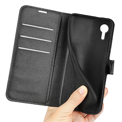 For Samsung Galaxy Xcover 7 Litchi Texture PU Leather Wallet Case Card Slot Stand Phone Cover