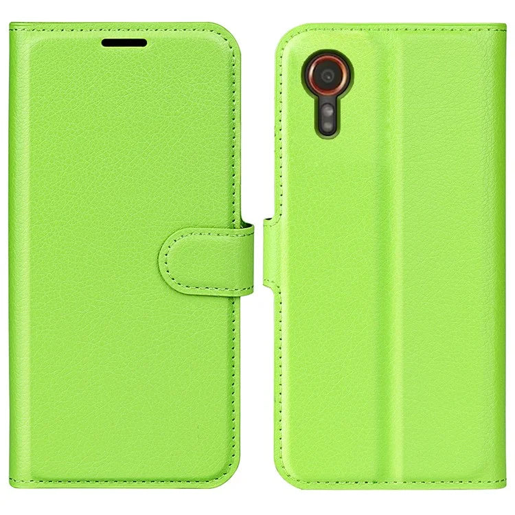 For Samsung Galaxy Xcover 7 Litchi Texture PU Leather Wallet Case Card Slot Stand Phone Cover