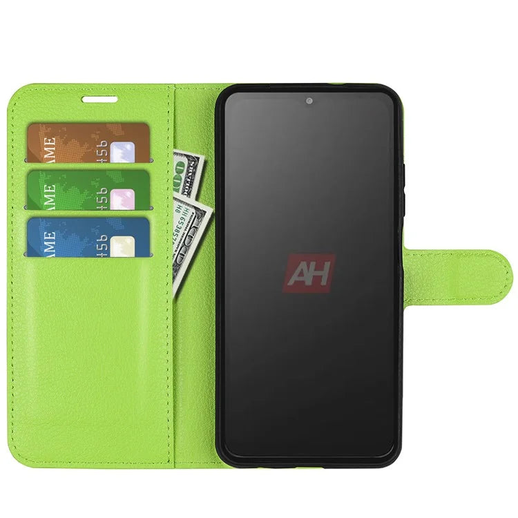 For Samsung Galaxy Xcover 7 Litchi Texture PU Leather Wallet Case Card Slot Stand Phone Cover