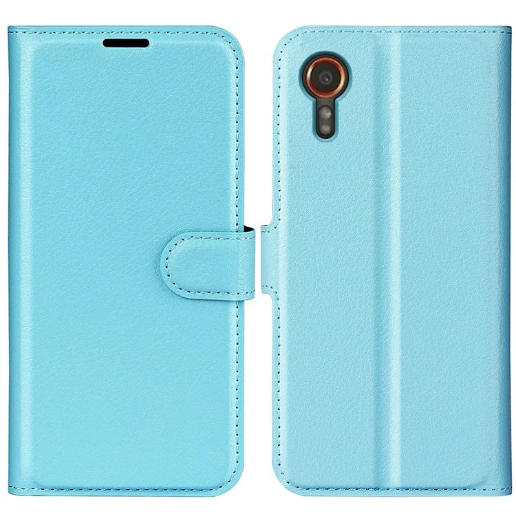 For Samsung Galaxy Xcover 7 Litchi Texture PU Leather Wallet Case Card Slot Stand Phone Cover