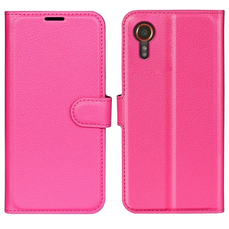 For Samsung Galaxy Xcover 7 Litchi Texture PU Leather Wallet Case Card Slot Stand Phone Cover
