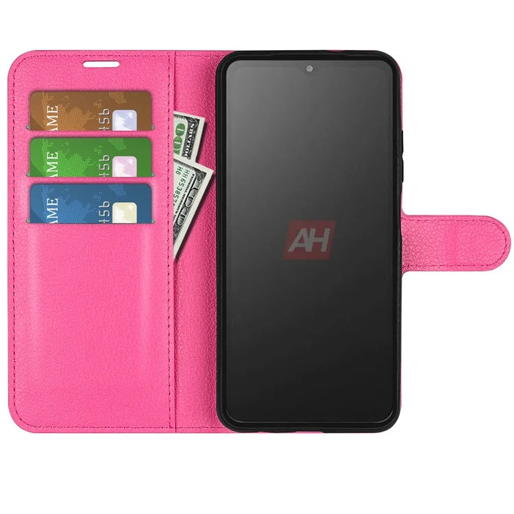 For Samsung Galaxy Xcover 7 Litchi Texture PU Leather Wallet Case Card Slot Stand Phone Cover