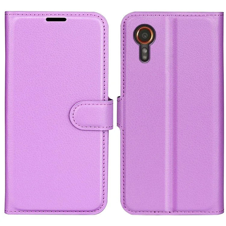 For Samsung Galaxy Xcover 7 Litchi Texture PU Leather Wallet Case Card Slot Stand Phone Cover