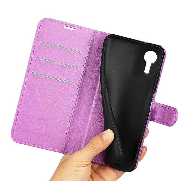 For Samsung Galaxy Xcover 7 Litchi Texture PU Leather Wallet Case Card Slot Stand Phone Cover