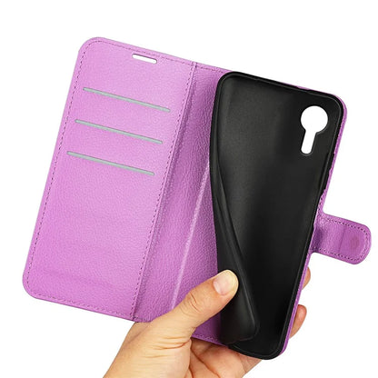 For Samsung Galaxy Xcover 7 Litchi Texture PU Leather Wallet Case Card Slot Stand Phone Cover