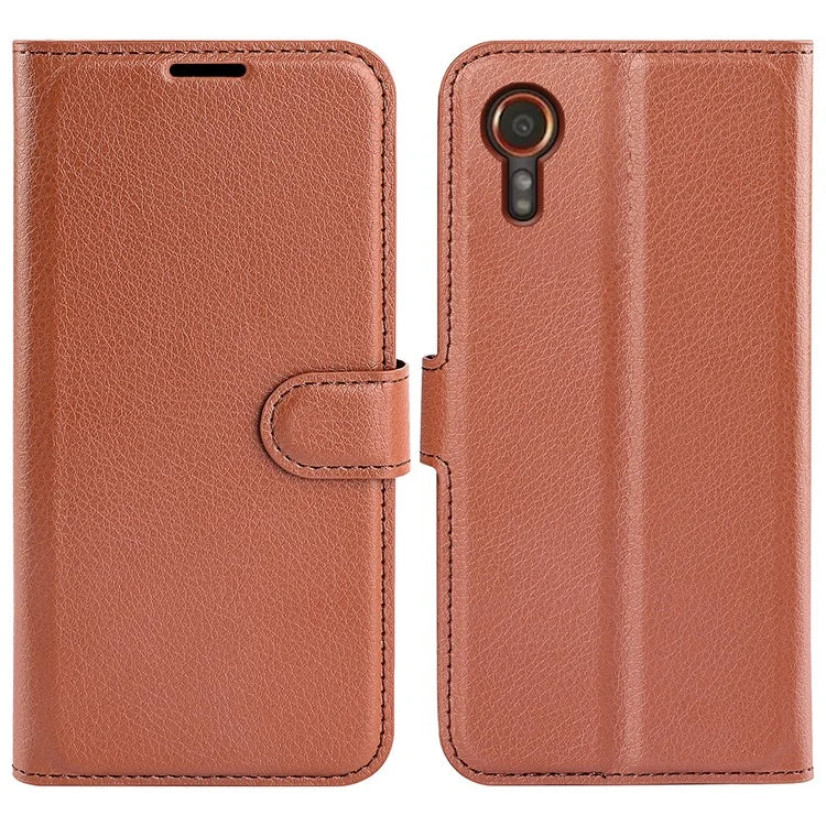 For Samsung Galaxy Xcover 7 Litchi Texture PU Leather Wallet Case Card Slot Stand Phone Cover
