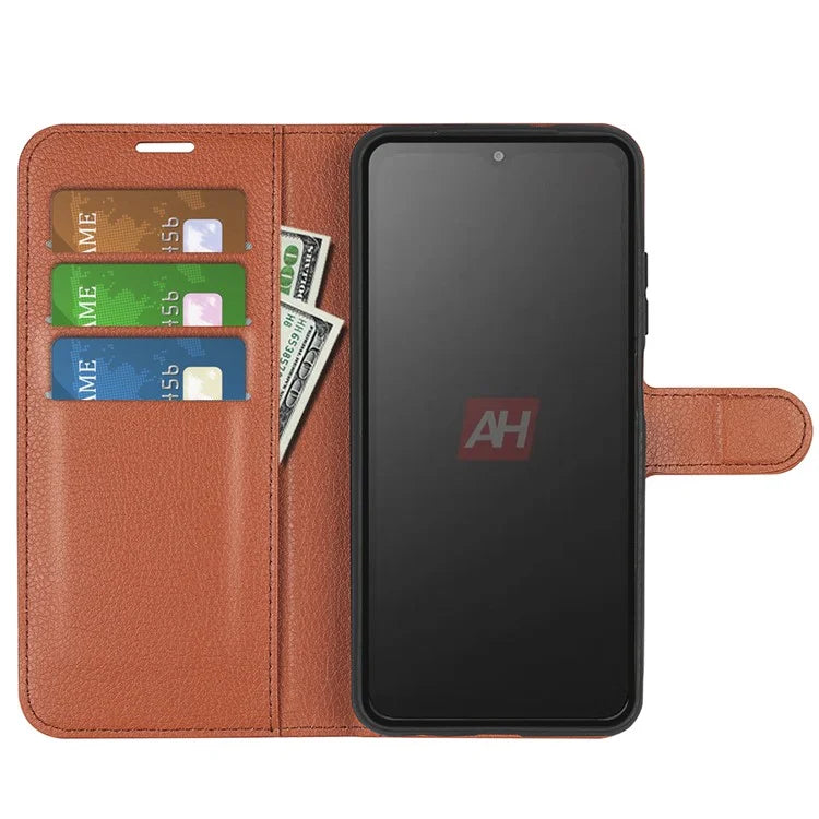 For Samsung Galaxy Xcover 7 Litchi Texture PU Leather Wallet Case Card Slot Stand Phone Cover