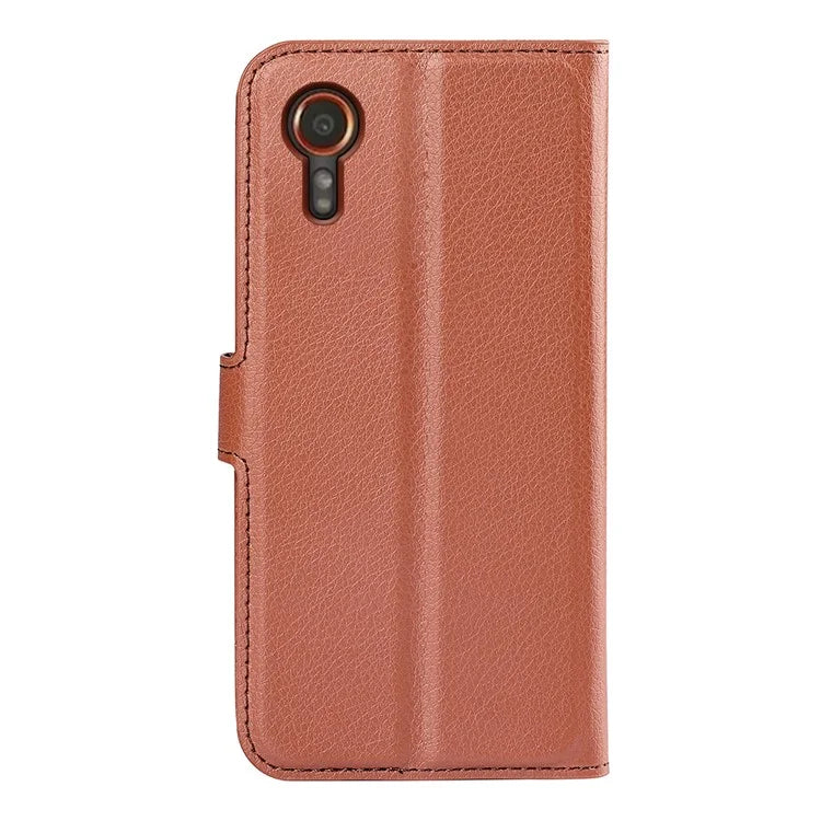 For Samsung Galaxy Xcover 7 Litchi Texture PU Leather Wallet Case Card Slot Stand Phone Cover