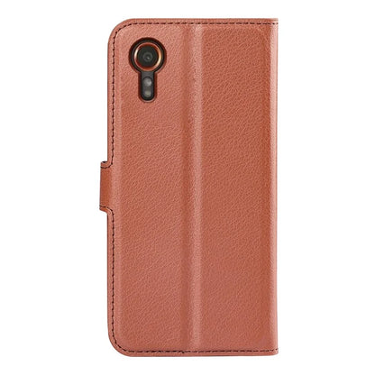 For Samsung Galaxy Xcover 7 Litchi Texture PU Leather Wallet Case Card Slot Stand Phone Cover