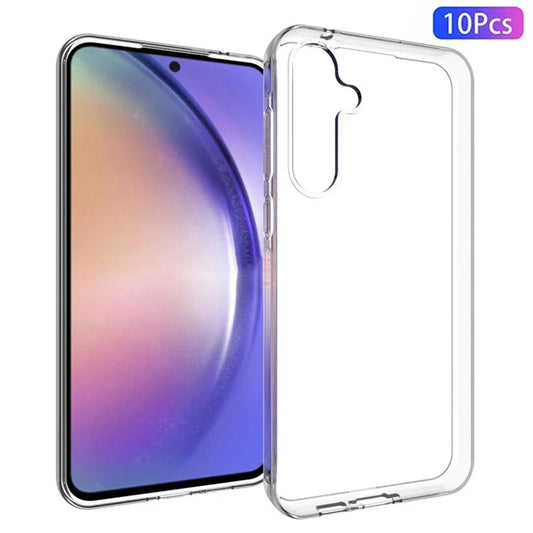 10Pcs / Pack For Samsung Galaxy A55 5G Transparent TPU Phone Case Watermark-Free