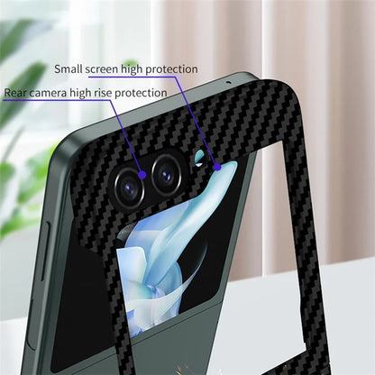 For Samsung Galaxy Z Flip5 5G Magnetic Case Ring Kickstand PU Leather + PC Cover Purple