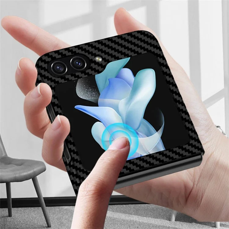 For Samsung Galaxy Z Flip5 5G Magnetic Case Ring Kickstand PU Leather + PC Cover Blue