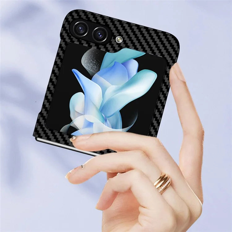 For Samsung Galaxy Z Flip5 5G Magnetic Case Ring Kickstand PU Leather + PC Cover Blue