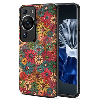 For Huawei P60 / P60 Pro Flower Case PU Leather Protective Back Cover