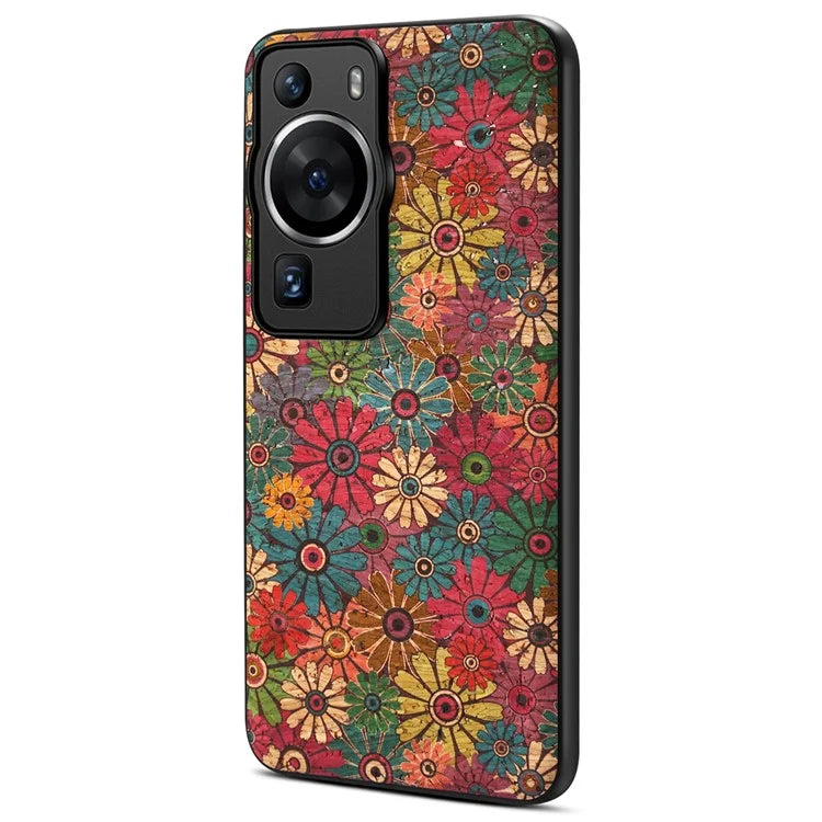 For Huawei P60 / P60 Pro Flower Case PU Leather Protective Back Cover