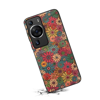 For Huawei P60 / P60 Pro Flower Case PU Leather Protective Back Cover