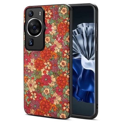 For Huawei P60 / P60 Pro Flower Case PU Leather Protective Back Cover