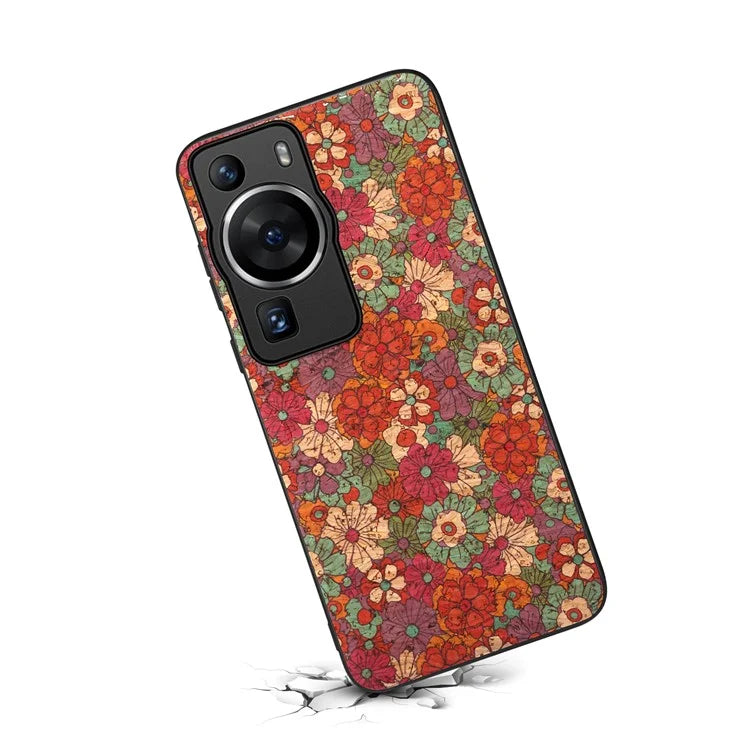 For Huawei P60 / P60 Pro Flower Case PU Leather Protective Back Cover
