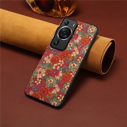 For Huawei P60 / P60 Pro Flower Case PU Leather Protective Back Cover