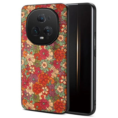 For Honor Magic5 Ultimate 5G Phone Case Blooming Floral Pattern Back Leather Cover