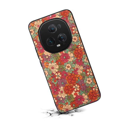 For Honor Magic5 Ultimate 5G Phone Case Blooming Floral Pattern Back Leather Cover