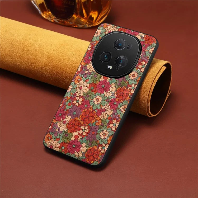 For Honor Magic5 Ultimate 5G Phone Case Blooming Floral Pattern Back Leather Cover