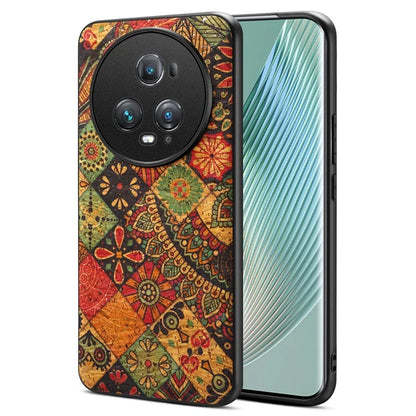 For Honor Magic5 Pro Phone Case PU Leather Flower Series Back Cover