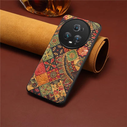 For Honor Magic5 Pro Phone Case PU Leather Flower Series Back Cover