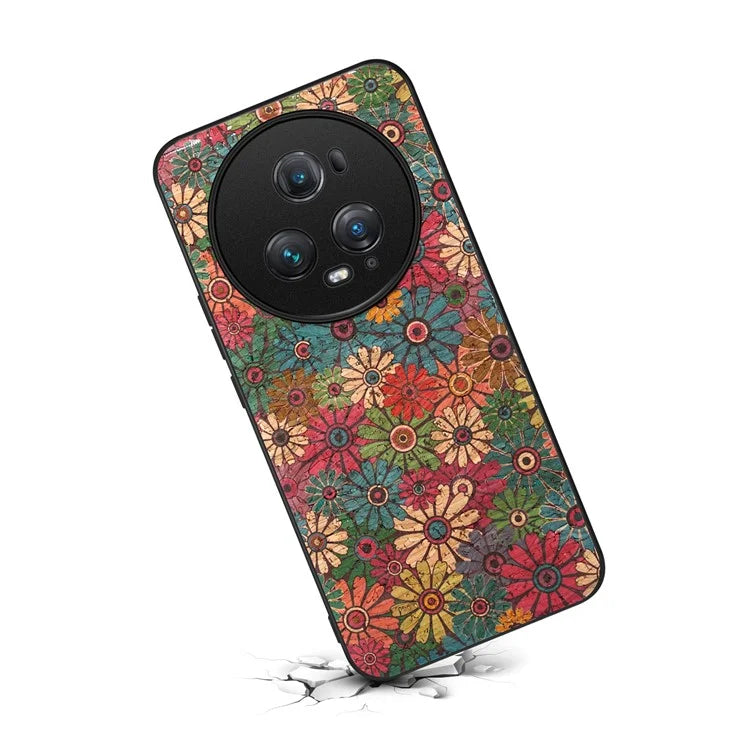 For Honor Magic5 Pro Phone Case PU Leather Flower Series Back Cover