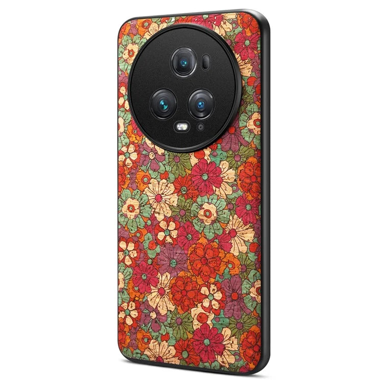 For Honor Magic5 Pro Phone Case PU Leather Flower Series Back Cover