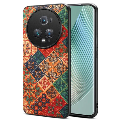 For Honor Magic5 Pro Phone Case PU Leather Flower Series Back Cover