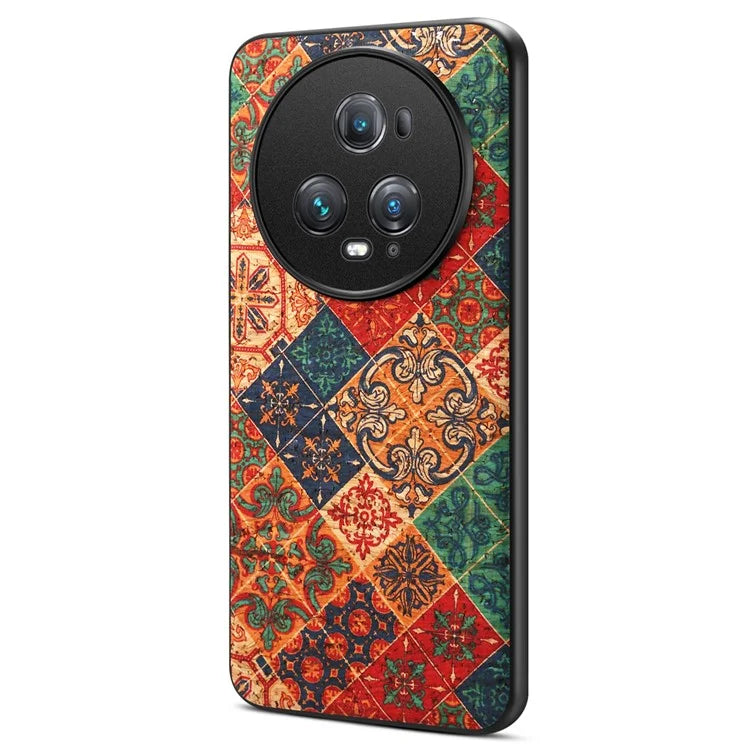 For Honor Magic5 Pro Phone Case PU Leather Flower Series Back Cover