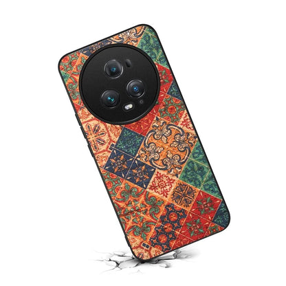 For Honor Magic5 Pro Phone Case PU Leather Flower Series Back Cover